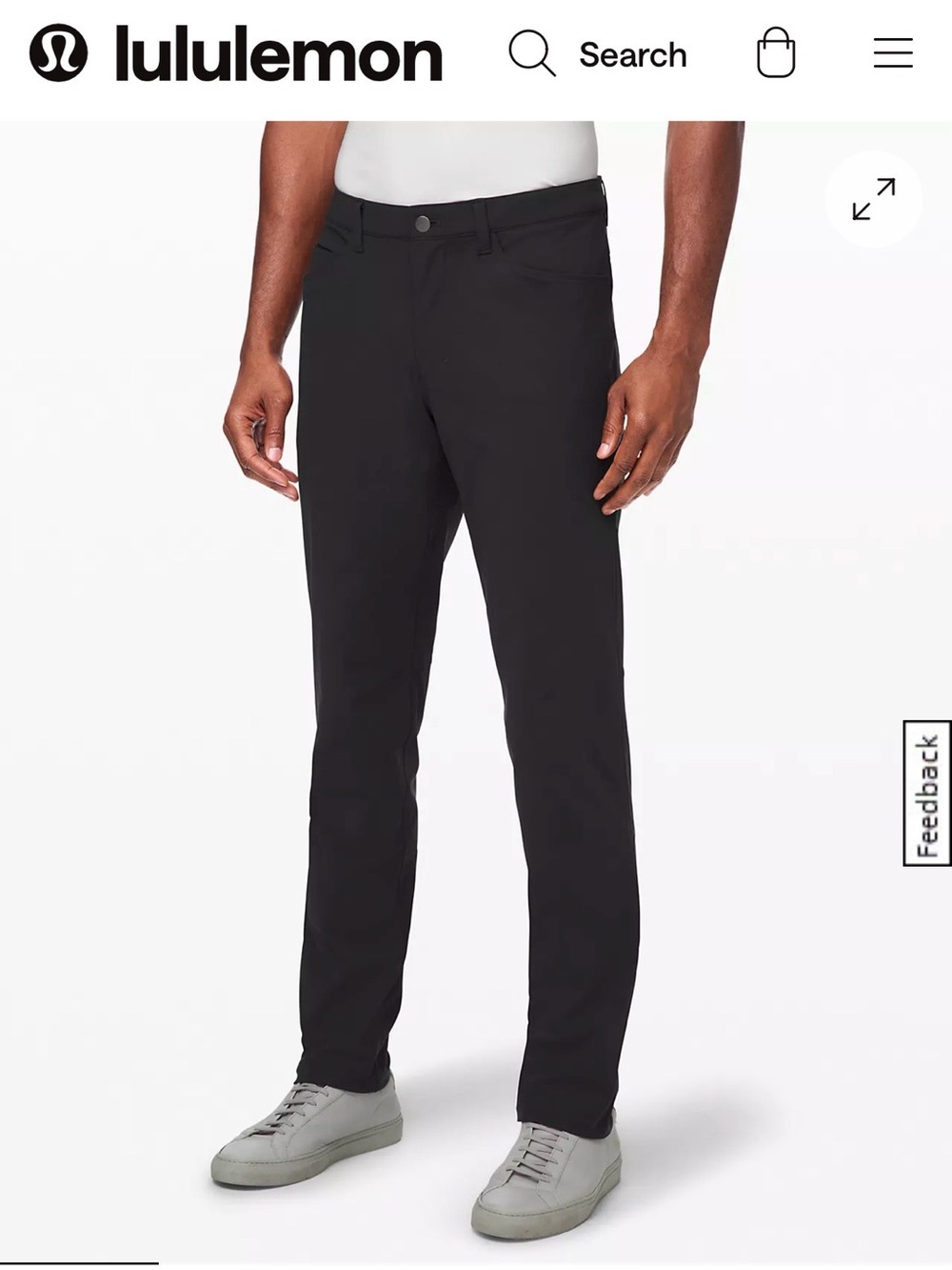 lululemon athletica Men's Charcoal Stretch Chinos 5 Pocket